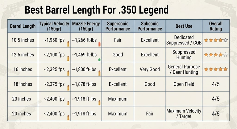 Best Barrel Length For 350 Legend