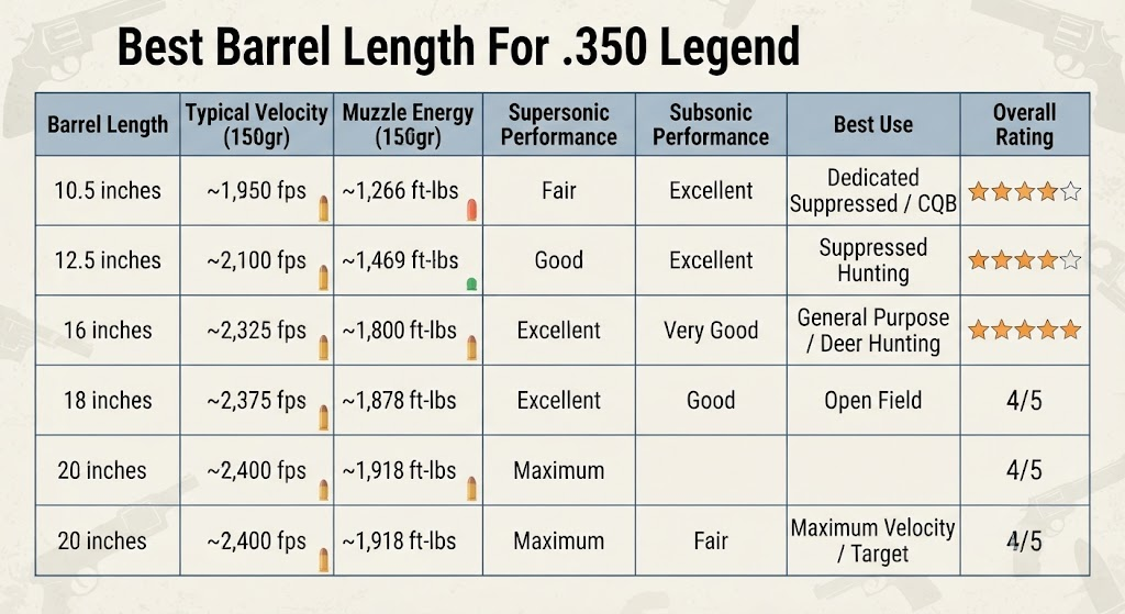 Best Barrel Length For 350 Legend