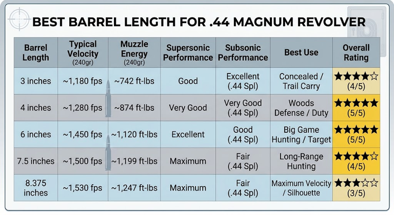 Best Barrel Length For 44 Magnum Revolver