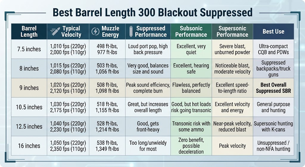 Best Barrel Length 300 Blackout Suppressed