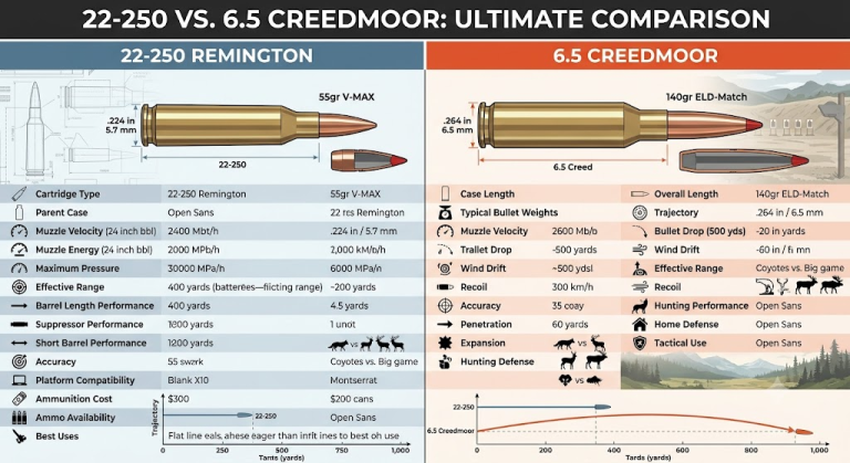22-250 vs 6.5 creedmoor