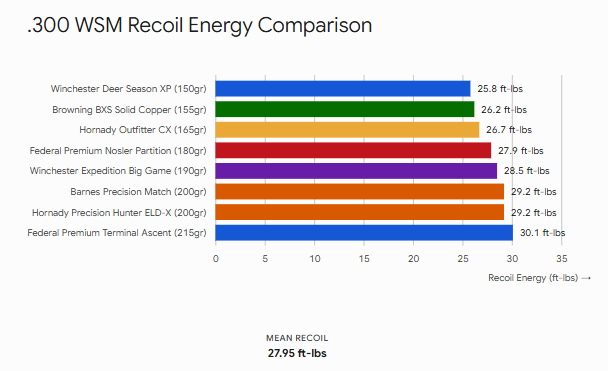 .300 WSM Recoil Energy