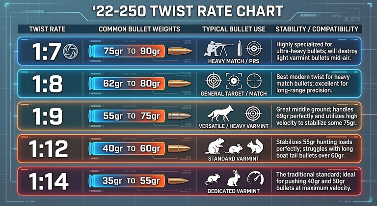 22 250 Twist Rate Chart