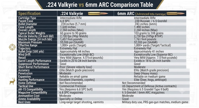 .224 Valkyrie vs 6mm ARC