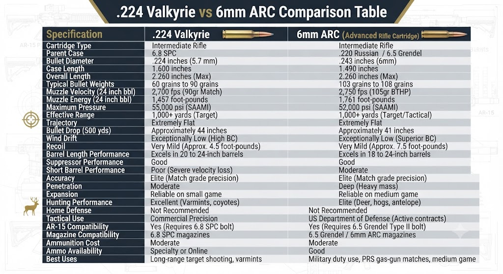 .224 Valkyrie vs 6mm ARC .224 Valkyrie vs 6mm ARC