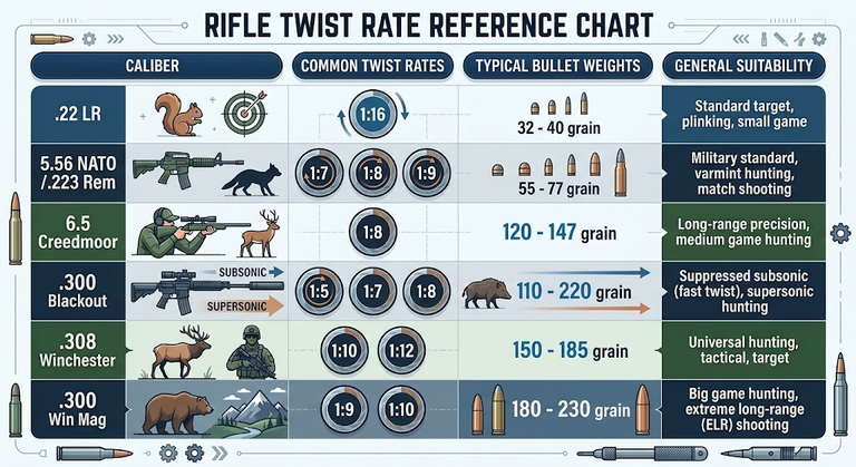 Rifle Twist Rate Chart