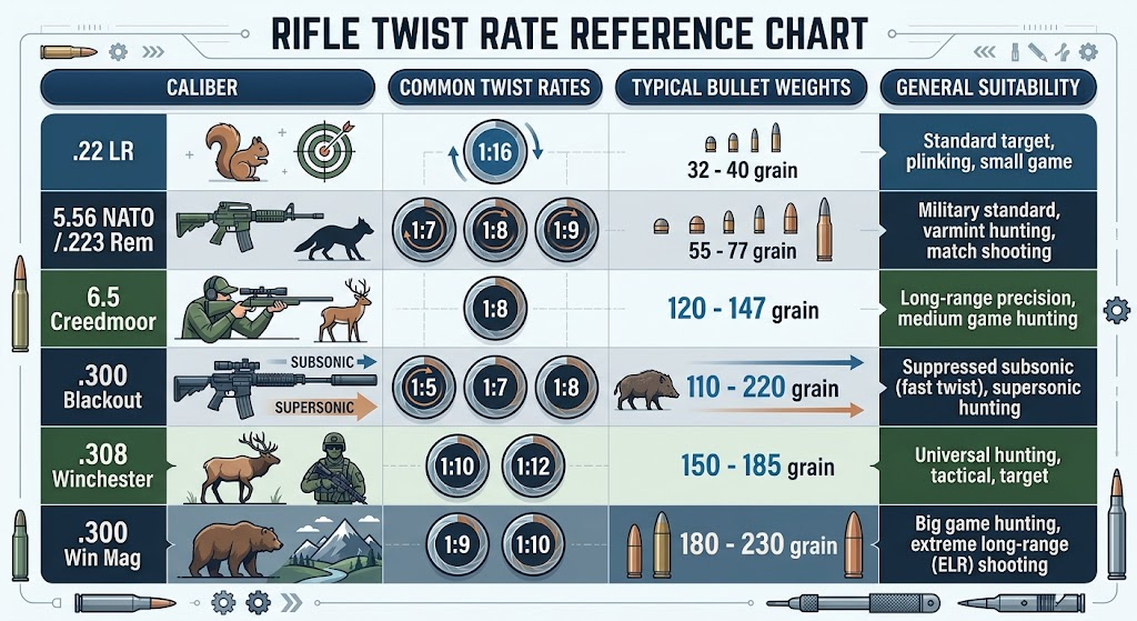 Rifle Twist Rate Chart