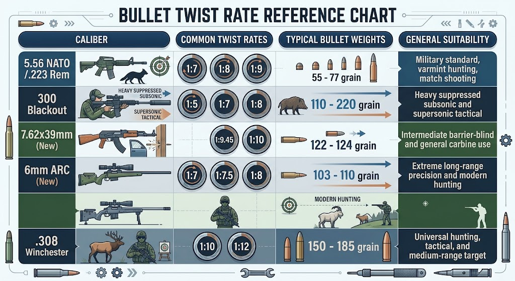 Bullet Twist Rate Chart
