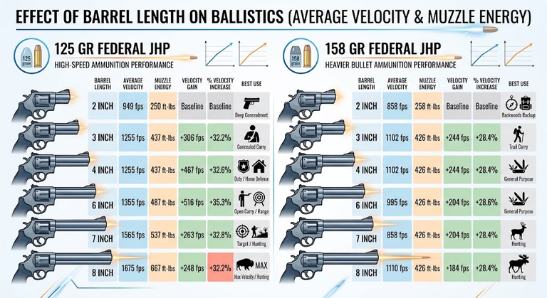357 Magnum Velocity vs Barrel Length