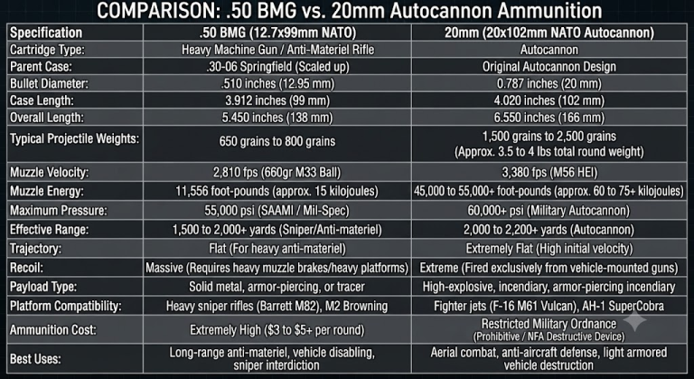 20mm vs .50 BMG