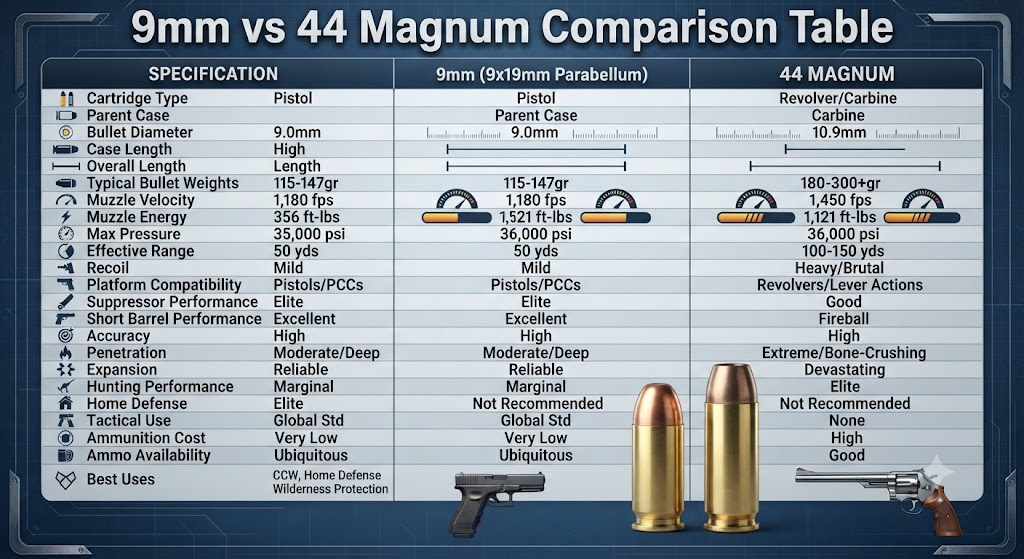 9mm vs 44 Magnum