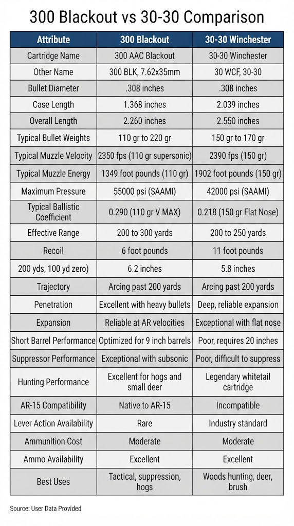 300 Blackout vs 30 30