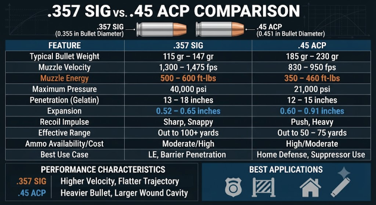 .357 Sig vs .45 Acp