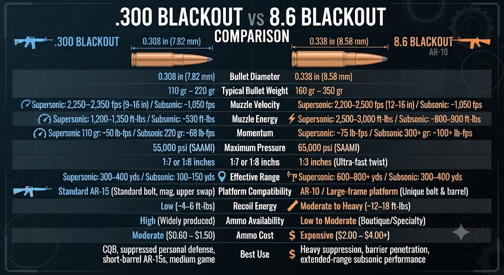 .300 Blackout vs 8.6 Blackout