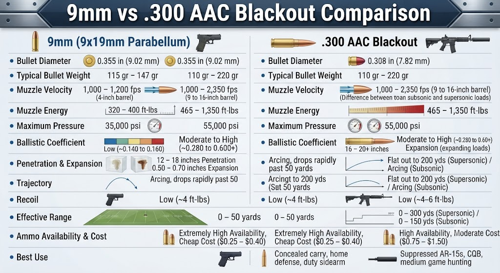 9mm vs 300 Blackout