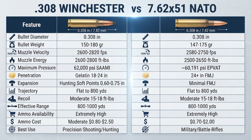 .308 Winchester vs 7.62×51