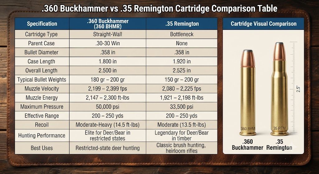 .360 Buckhammer vs .35 Remington