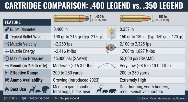 .400 Legend vs .350 Legend