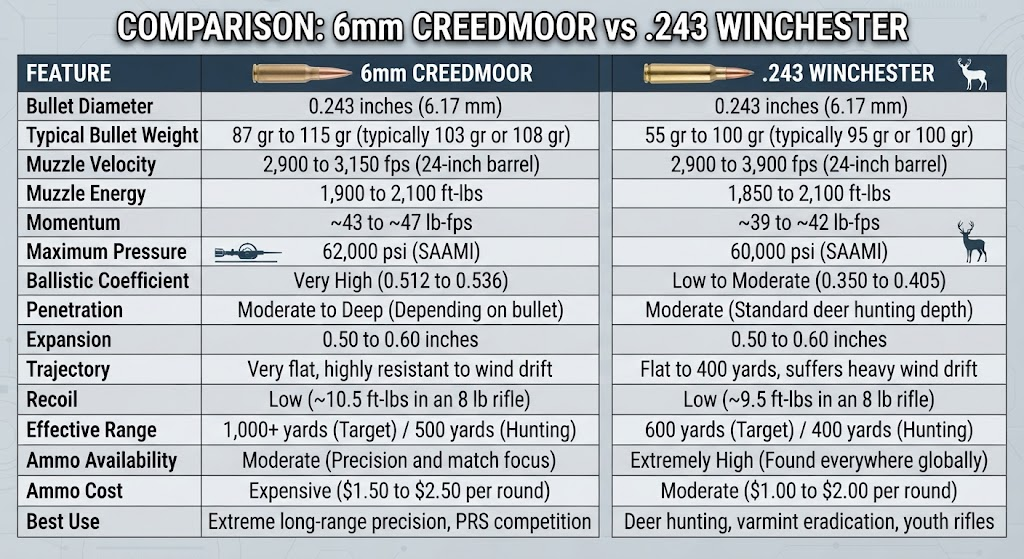 6mm Creedmoor vs 243