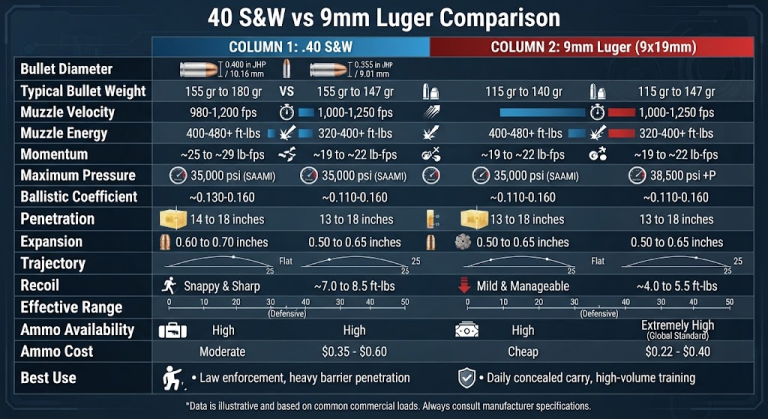 40 S&W vs 9mm