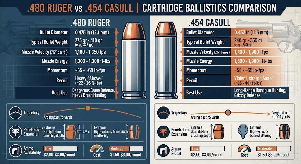 480 Ruger vs 454 Casull