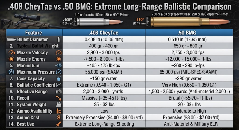 .408 CheyTac vs .50 BMG