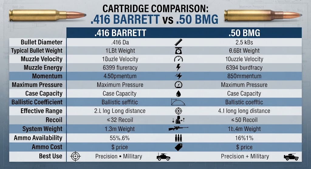 .416 Barrett vs .50 BMG .416 Barrett vs .50 BMG