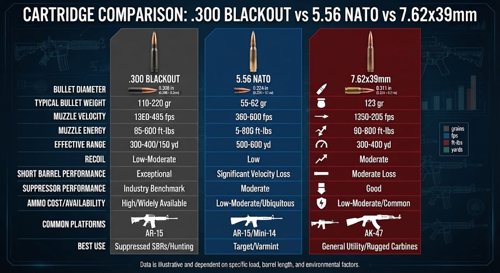 300 Blackout vs 556 vs 762