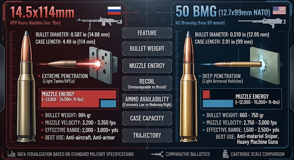 14.5x114mm Vs 50 Bmg