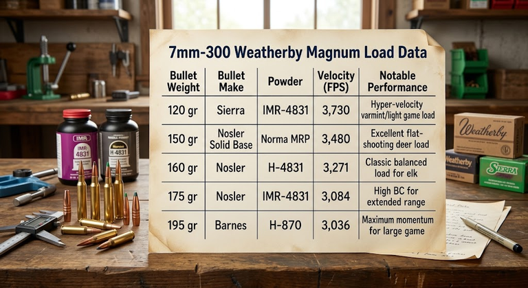 7mm 300 Weatherby Load Data