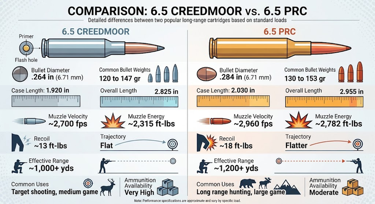 6.5 Creedmoor vs 6.5 PRC