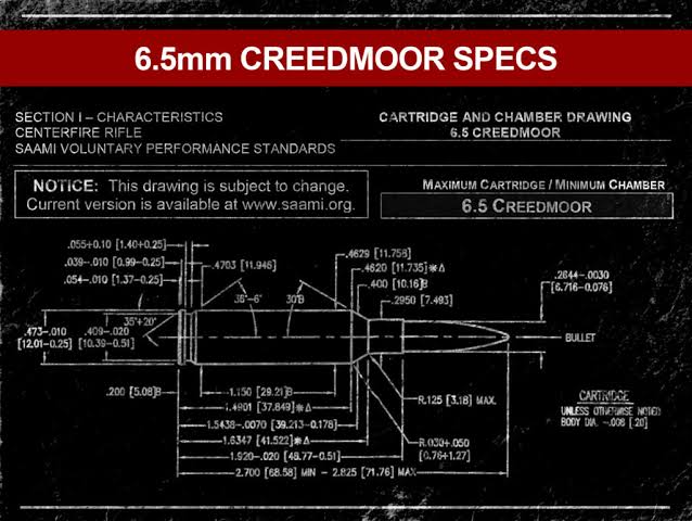 6.5 Creedmoor Specs