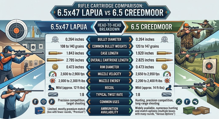 6.5×47 Lapua vs 6.5 Creedmoor