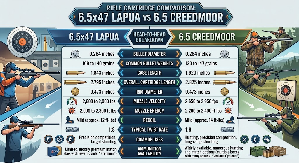6.5×47 Lapua vs 6.5 Creedmoor