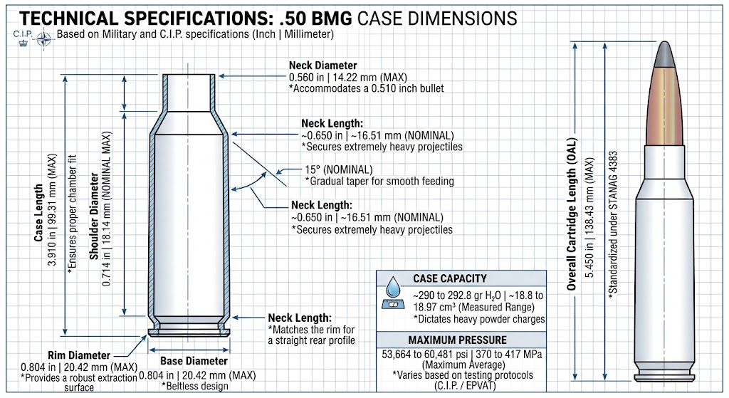 50 BMG Case Dimensions