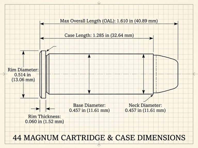 44 Magnum Case Dimensions
