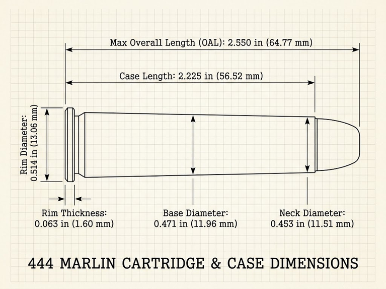 444 Marlin Case Dimensions