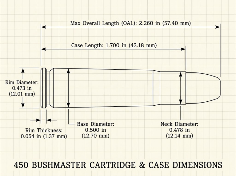 450 Bushmaster Case Dimensions