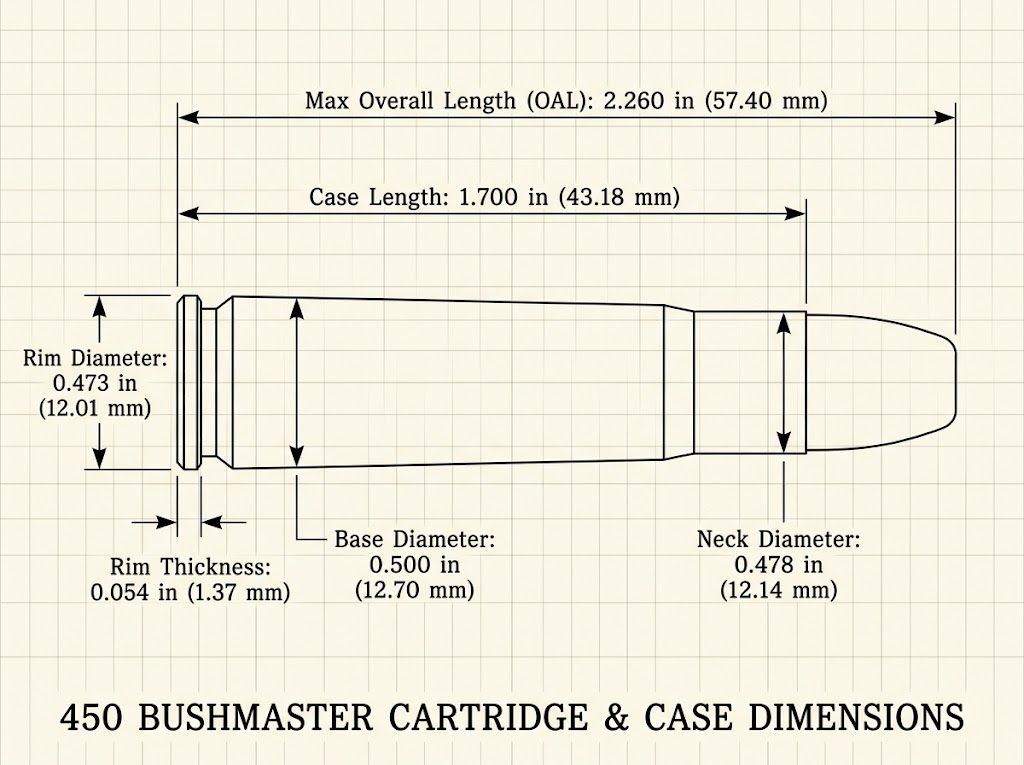 450 Bushmaster Case Dimensions