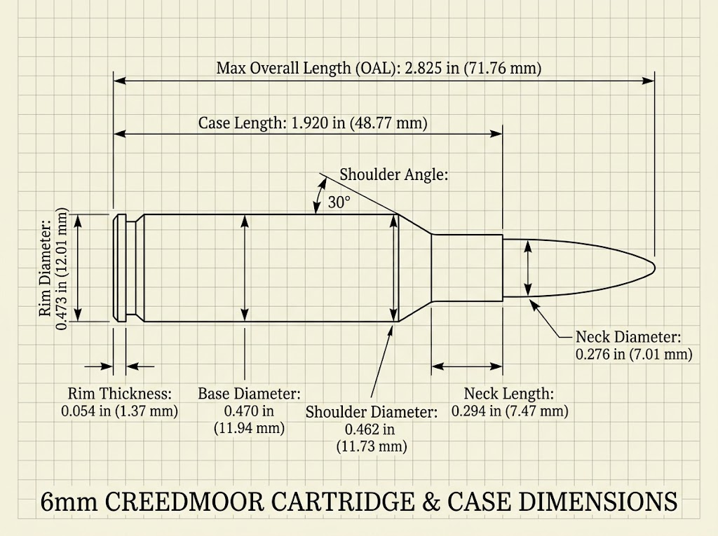 6mm Creedmoor Case Dimensions