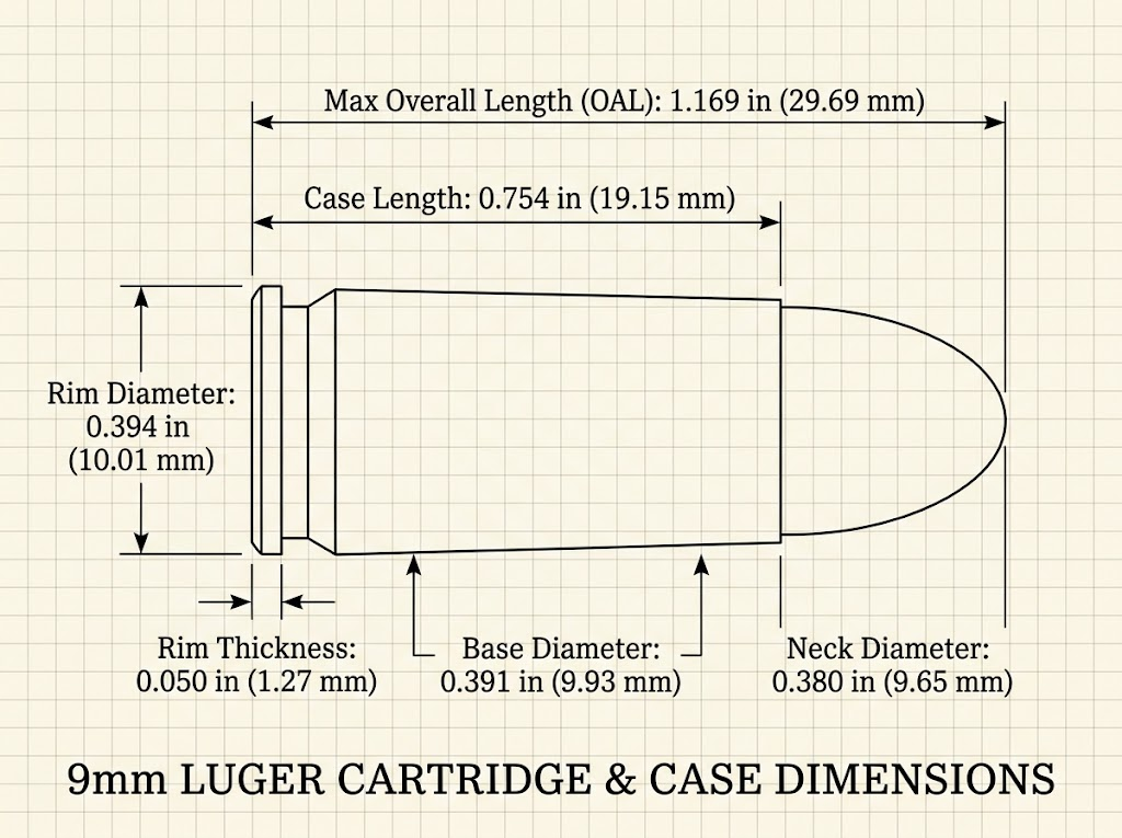 9mm Luger Case Dimensions