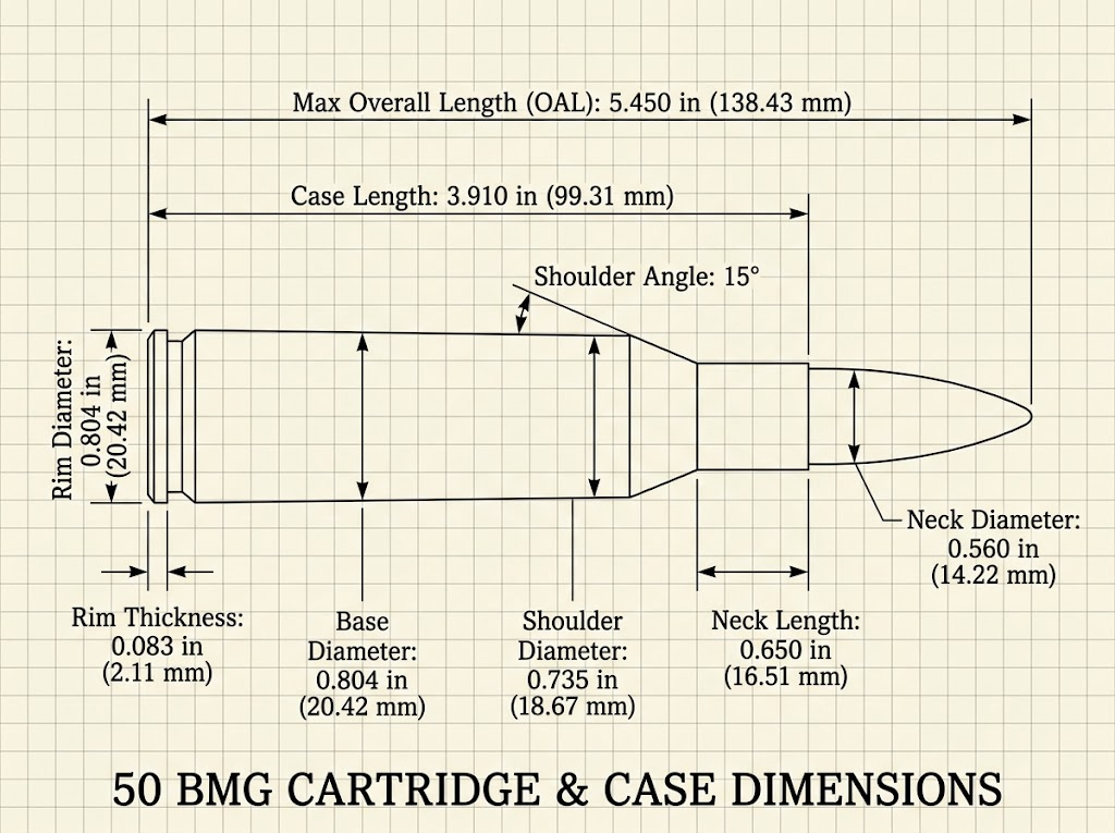 50 BMG Case Dimensions