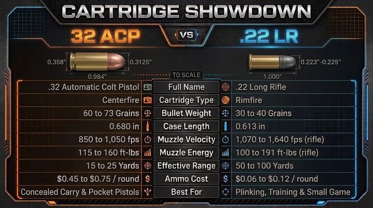 32 ACP vs 22 LR