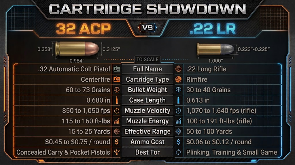 32 ACP vs 22 LR