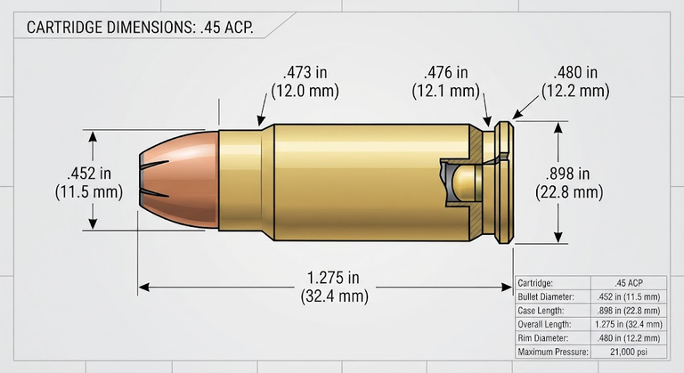 .45 ACP Dimensions