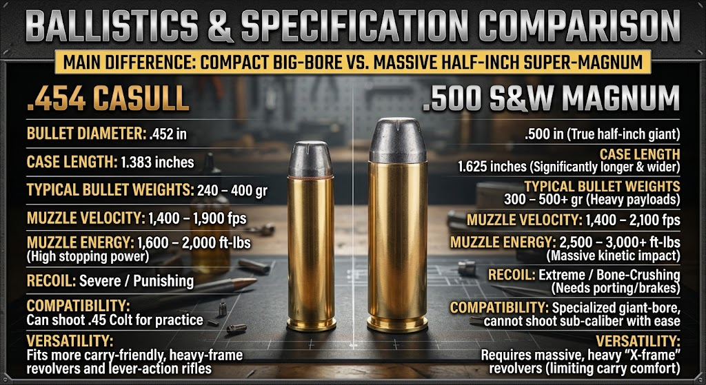 454 Casull vs 500 S&W