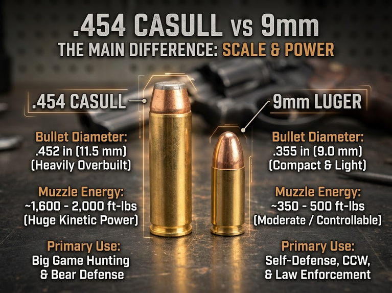 454 Casull vs 9mm