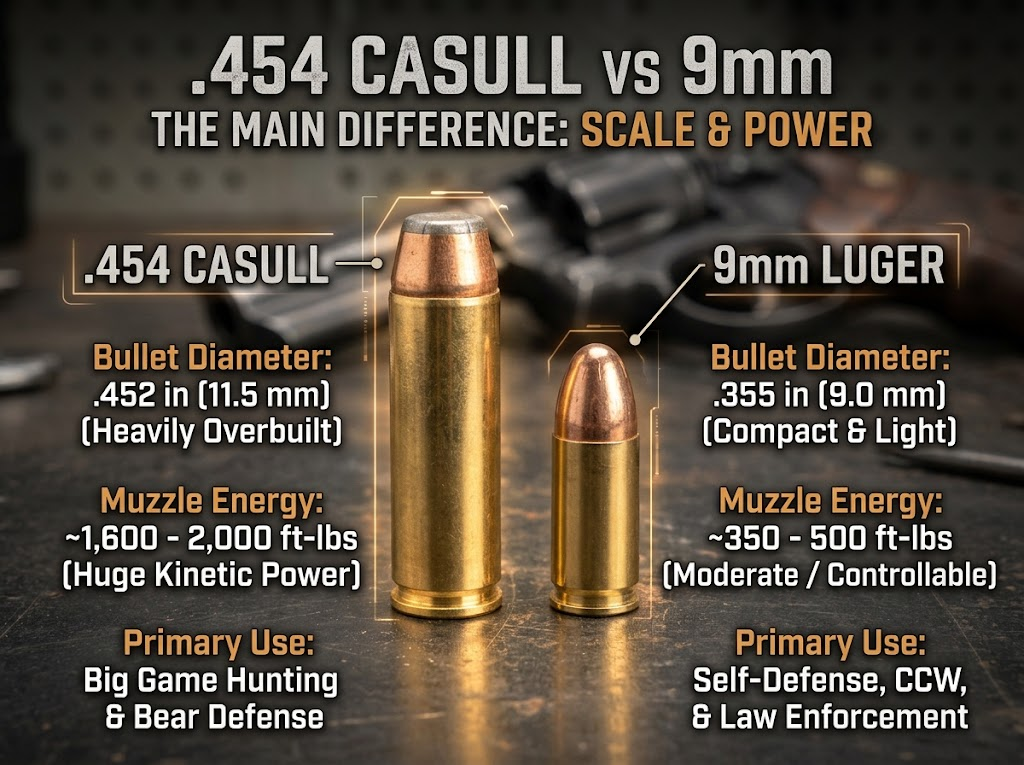 454 Casull vs 9mm