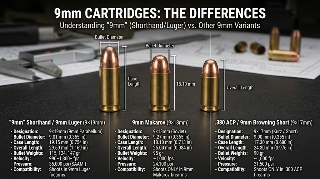 9mm vs 9mm Luger Ammo